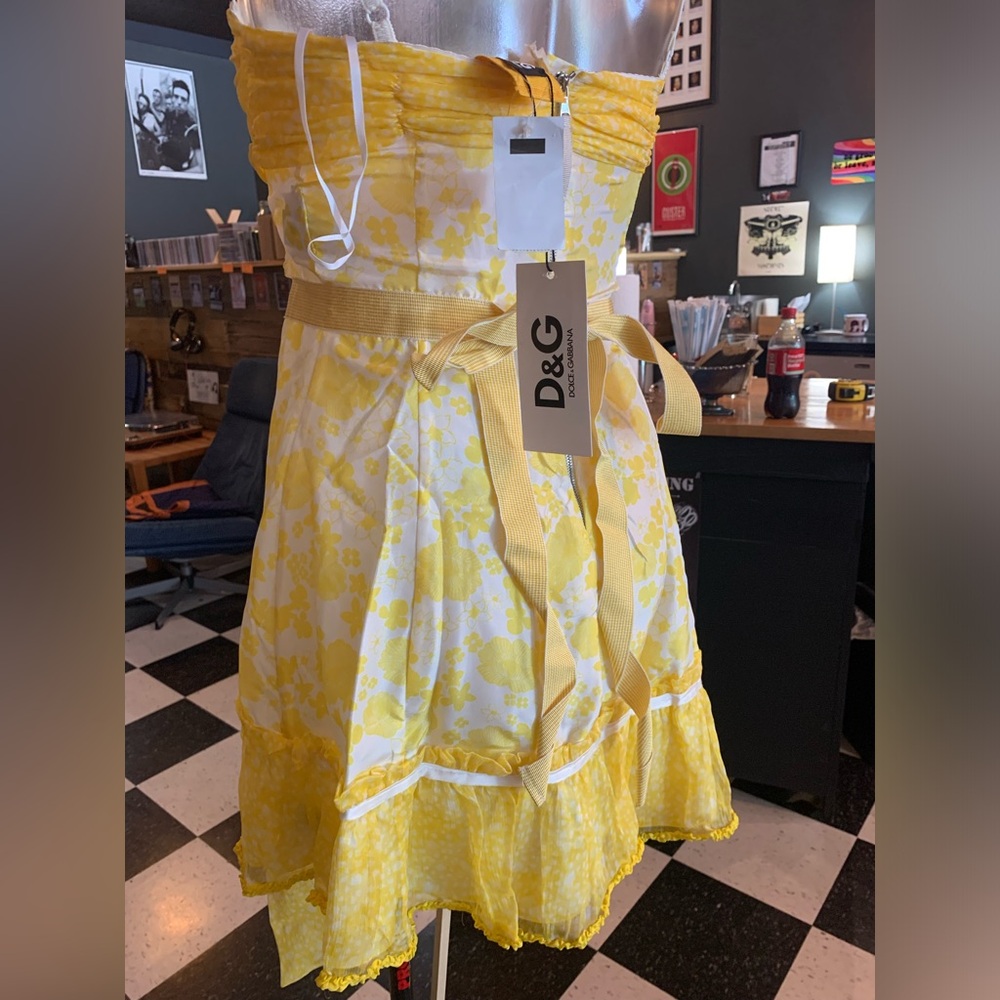 Dolce & Gabbana Yellow Floral Mini Dress - Picture 2 of 4